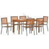 vidaXL Garten Essgruppe 7 pcs Grau Massivholz Akazie