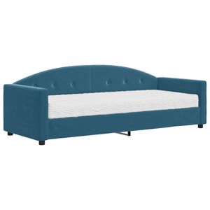 vidaXL Tagesbett mit Matratze Blau 80x200 cm Samt