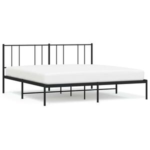 vidaXL Bettgestell mit Kopfteil Metall Schwarz 183x213 cm