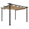vidaXL Pavillon mit Ausziehbarem Dach 3x3 m Taupe