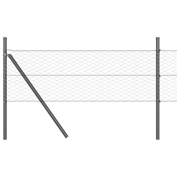 vidaXL Zaunpfosten Grau 10 x 0,5 m (36 mm Mesh) Stahl und PVC