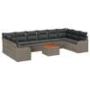 vidaXL Garten-Sofa-Set 11 pcs Grau Poly Rattan