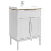 vidaXL Waschbeckenschrank mit Regal mit T&uuml;r FLORO Wei&szlig; 60 x 40 x 80 cm