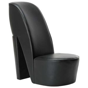 vidaXL Stuhl in St&ouml;ckelschuh-Form Schwarz Kunstleder