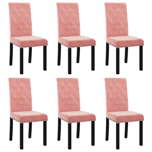 vidaXL Esszimmerst&uuml;hle 6 Stk. Rosa Samt