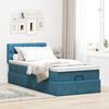 vidaXL Ottoman-Bett mit Matratze Dunkelblau 90x190 cm Samt