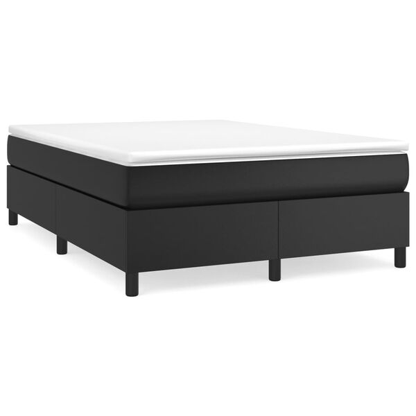 vidaXL Boxspringbettgestell Schwarz 140x200 cm Kunstleder