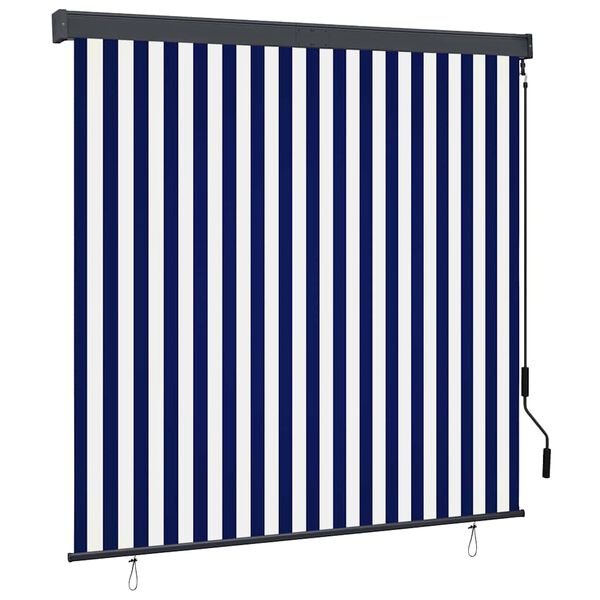 vidaXL Au&szlig;enrollo 160x250 cm Blau und Wei&szlig;
