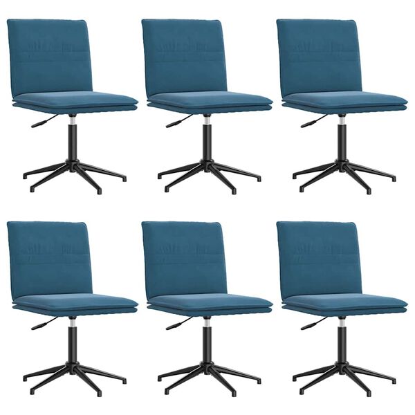 vidaXL Esszimmerst&uuml;hle 6 Stk. Blau Samt