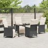 vidaXL Garten Essgruppe mit Kissen 5 pcs Schwarz Poly Rattan