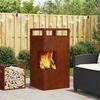 vidaXL Feuerstelle Braun 50 x 50 x 100 cm Stahl