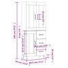 vidaXL Highboard Hochglanz-Wei&szlig; 69,5x34x180 cm Holzwerkstoff