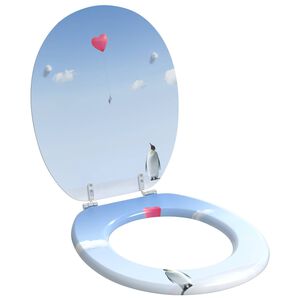 vidaXL Soft-Close Toilettensitz Blau 44 x 38 cm MDF-Platte