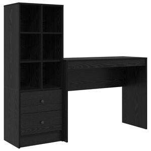 vidaXL Schreibtisch Schwarz Eichen-Optik 145,5 x 40 x 127 cm 2 stk.
