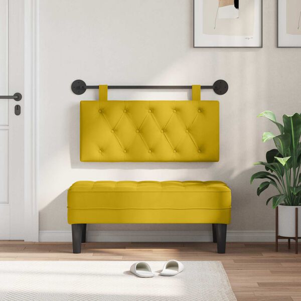 vidaXL H&auml;ngevorderseite Wandmontiert Gelb 100 x 55 x 7 cm Samt
