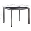 vidaXL 5-tlg. Garten-Essgruppe Poly Rattan Grau