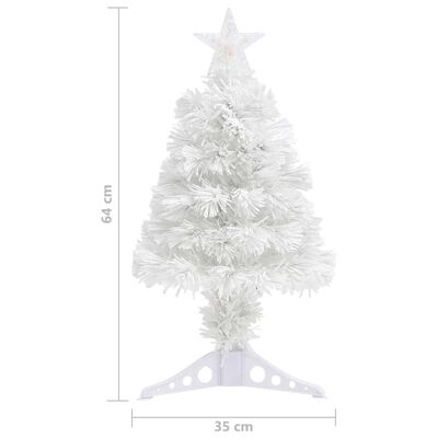 vidaXL Künstlicher Weihnachtsbaum mit Beleuchtung Weiß 64 cm Glasfaser