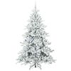 vidaXL K&uuml;nstlicher klappbarer Weihnachtsbaum Wei&szlig; 210 cm PVC und Stahl