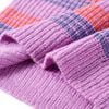 Kinderpullover mit Streifen Gestrickt Lila und Rosa 116