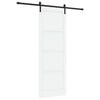 vidaXL Schiebet&uuml;r Wei&szlig; und Schwarz 83 x 232 cm Massives Kiefernholz