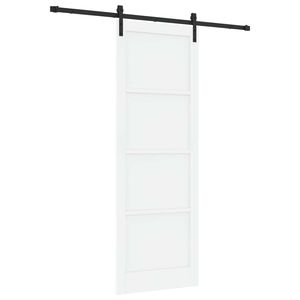 vidaXL Schiebet&uuml;r Wei&szlig; und Schwarz 83 x 232 cm Massives Kiefernholz