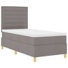 vidaXL LED Boxspringbett mit Matratze Taupe 90 x 190 cm Stoff