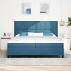 vidaXL LED Boxspringbett mit Matratze Dunkelblau 200 x 200 cm Samt