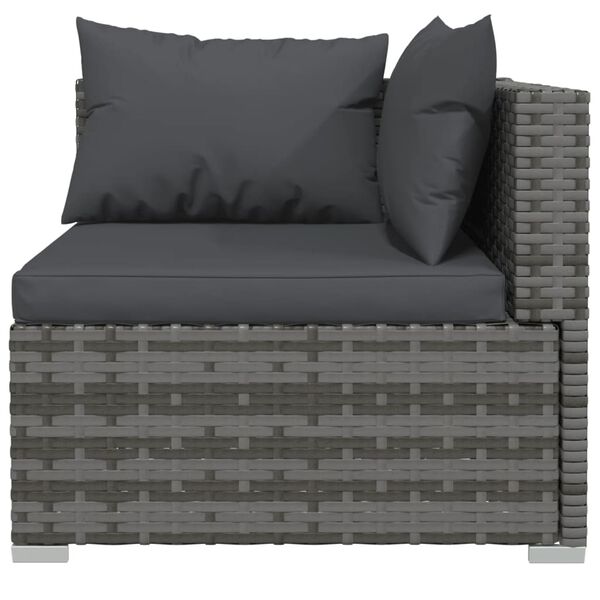 vidaXL 10-tlg. Garten-Lounge-Set mit Kissen Poly Rattan Grau