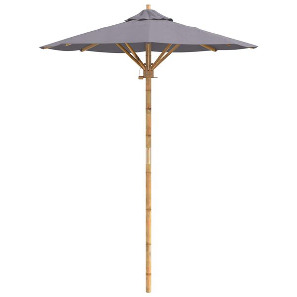 vidaXL Garten-Sonnenschirm Dunkelgrau &Oslash; 270 x 260 cm Bambus