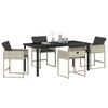 vidaXL Garten Essgruppe mit Kissen 5 pcs Hellgrau Poly-Rattan