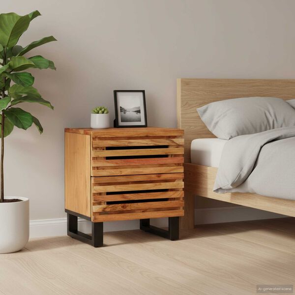vidaXL Nachttisch 40x34x46 cm Massivholz Akazie