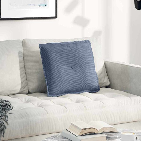 vidaXL R&uuml;ckenkissen Blau 50 x 45 cm Cordstoff