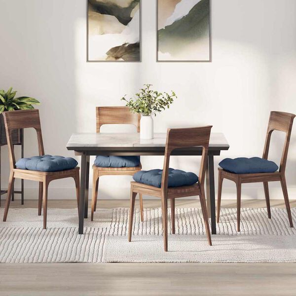 vidaXL Sitzkissen 4 pcs Blau 40 x 40 cm Cordstoff