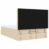 vidaXL Ottoman-Bett mit Matratze & LEDs Creme 140x190 cm Stoff