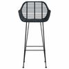 vidaXL Barstuhl 2 pcs Schwarz 55 x 52 x 105 cm Rattan und Eisen