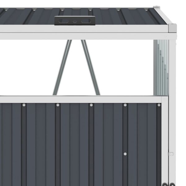 vidaXL M&uuml;lltonnenbox f&uuml;r 3 M&uuml;lltonnen Anthrazit 213&times;81&times;121 cm Stahl