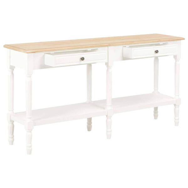 vidaXL Tisch mit Schubladen Wei&szlig; Holz
