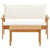 vidaXL Gartensofa-set mit Kissen 2 pcs Cremewei&szlig; Massivholz Akazie