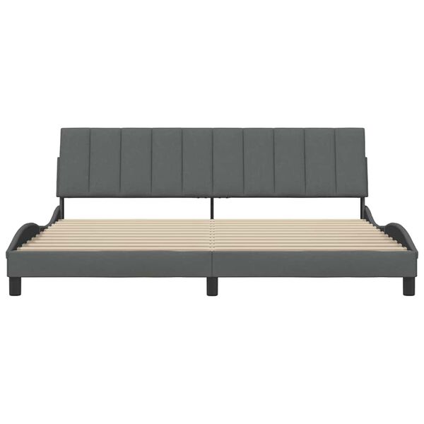vidaXL Bettgestell ohne Matratze "Hanko" Dunkelgrau 200x200 cm Stoff