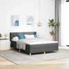 vidaXL Boxspringbett mit Matratze Dunkelgrau 190 x 140 cm Polyester