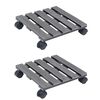 vidaXL Pflanzenroller 2 Stk. Grau 30x30x7,5 cm WPC