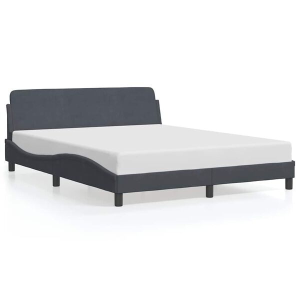 vidaXL Bettgestell "Dover" Dunkelgrau 160x200 cm Samt