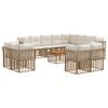 vidaXL Outdoor-Sofagarnitur 13 pcs Nat&uuml;rlich und Cremwei&szlig; Polyester