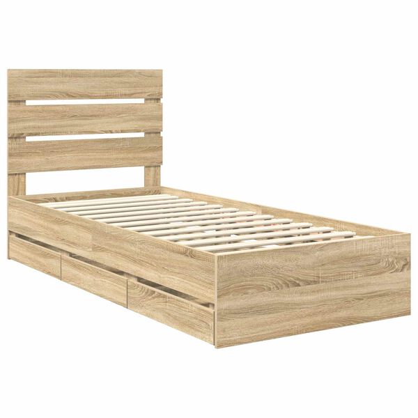 vidaXL Bettrahmen Sonoma-Eiche 90 x 200 cm Ingenieurs Holz