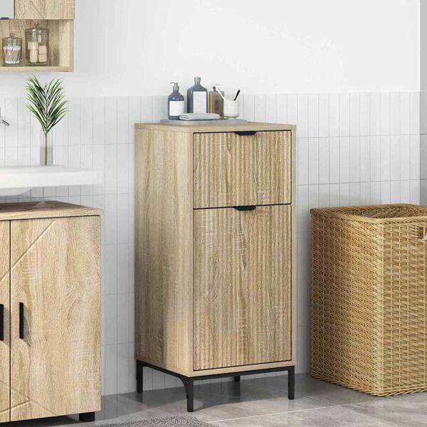 vidaXL Badezimmerschrank mit Schubladen Sonoma-Eiche 39,5 x 36 x 88 cm