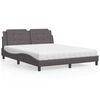vidaXL Bett mit Matratze "Zadar" Grau 160x200 cm Kunstleder