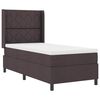 vidaXL LED Boxspringbett mit Matratze Dunkelbraun 100 x 200 cm Stoff