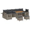 vidaXL Gartensofa-set mit Kissen 13 pcs Grau Poly-Rattan
