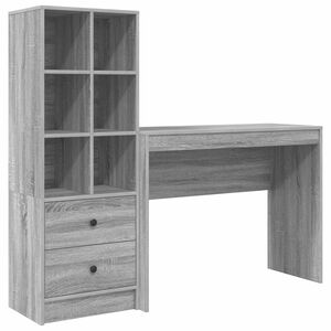 vidaXL Schreibtisch Graues Sonoma 145,5 x 40 x 127 cm 2 stk.
