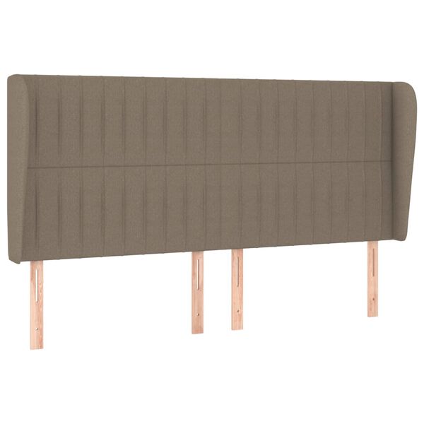 vidaXL Kopfteil mit Ohren Taupe 203x23x118/128 cm Stoff
